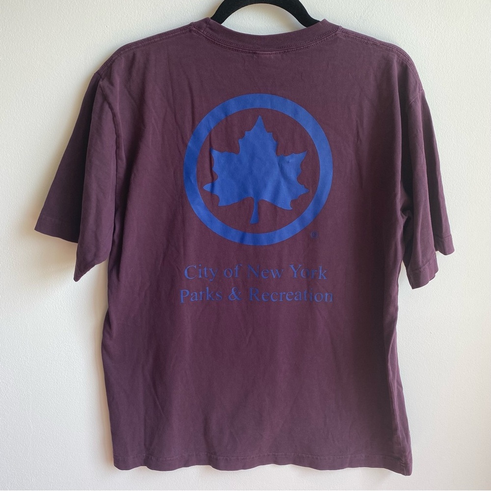 Only NY Parks and Recreation Short Sleeve T-Shirt Maroon with Blue